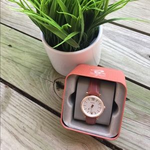 Leather band fossil watch